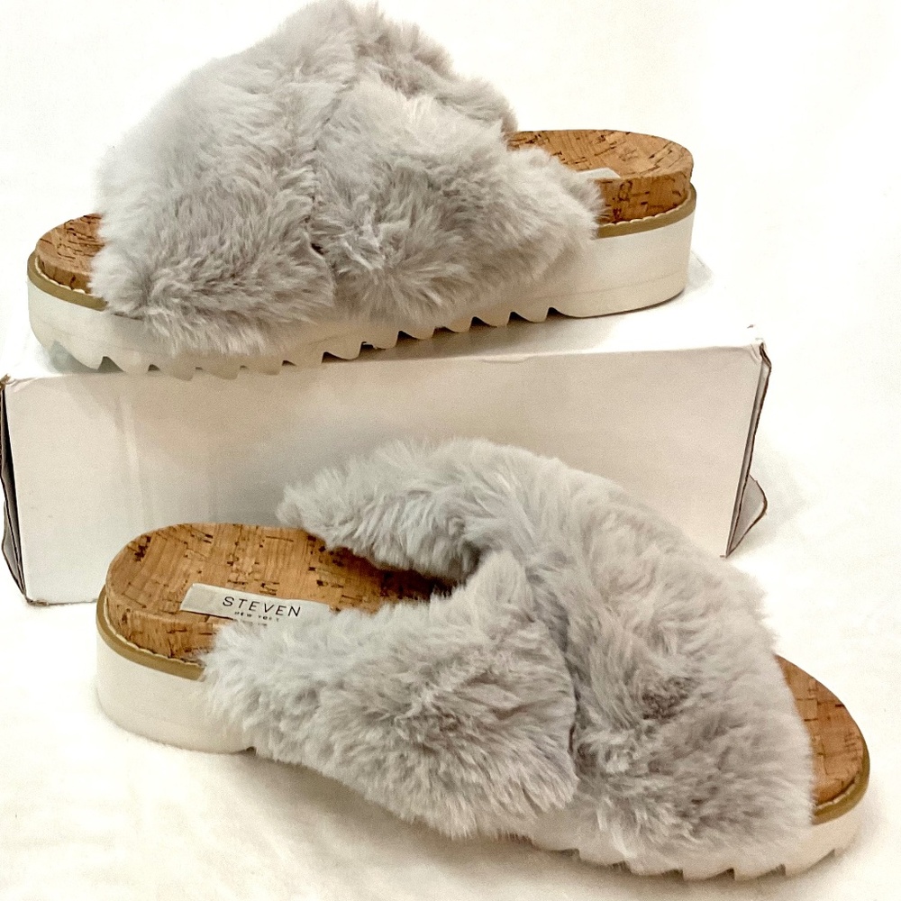 STEVEN by Steve Madden Gray Women's Cozie Slide Sandal Size 7M - Picture 2 of 13